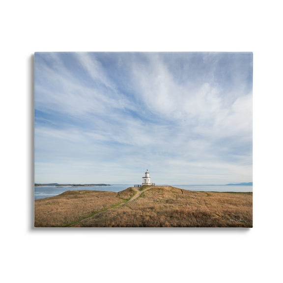 Stupell Industries Nautical Lighthouse Beacon Landscape Photography Gallery Wrapped Canvas Art Print Wall Art, 30 x 24
