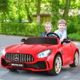 thumbnail image 2 of Costway 2 Seater 12V Kids Ride On Car Mercedes Benz AMG GTR w/Remote & LED Lights Red, 2 of 10