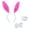 Hot Pink&White, variant on Ljudmp Bunny Ears Headband Tie Tail Set Cute Bunny Headband for Women Girls Rabbit Costume Role Playing Hairband Set Blue&White