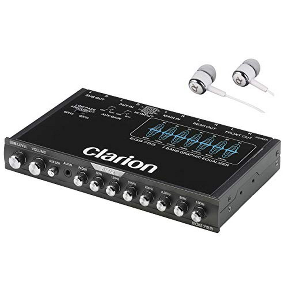 Clarion EQS755 7Band Car Audio Graphic Equalizer with Front 3.5mm