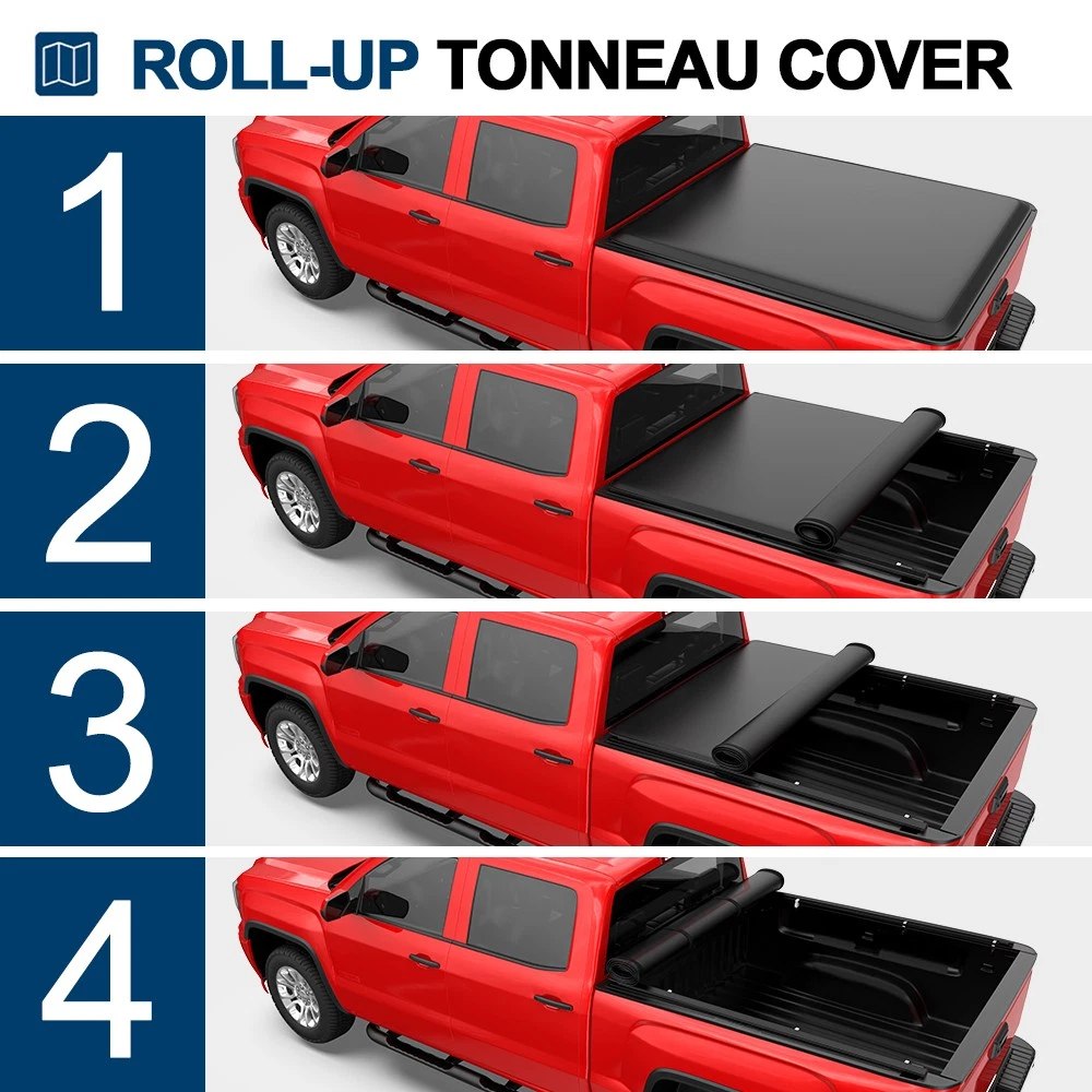 MOSTPLUS Roll-Up 5.5FT/5.6FT Soft Vinyl Tonneau Cover for 2015-2025 2026 Ford F150 Truck Bed