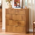 thumbnail image 6 of LEYAOYAO Brown Fluted Dresser of 5 Drawers, Dresser Chest with Easy Pull Metal Handles for Bedroom, Living Room, 6 of 7