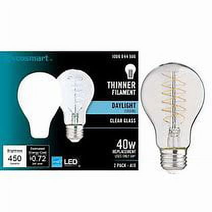EcoSmart 40-Watt Equivalent A19 Energy Star and CEC Dimmable Fine Bendy LED Light Bulb Daylight (6pack