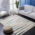 thumbnail image 2 of SAFAVIEH Venus Sophie Striped Shag Area Rug, Turquoise/Ivory, 4' x 6', 2 of 8