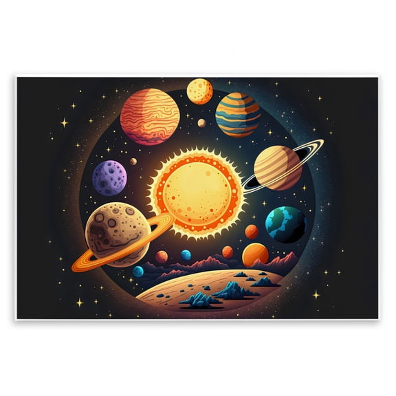 Stupell Industries Round Cosmic Solar System Wall Plaque Art, design by Creative Studio, 13 x 19
