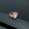 thumbnail image 4 of Gem Stone King 1.57 Ct Oval Sky Blue Aquamarine 18K Rose Gold Plated Silver Spotlight Ring (Size 8), 4 of 4
