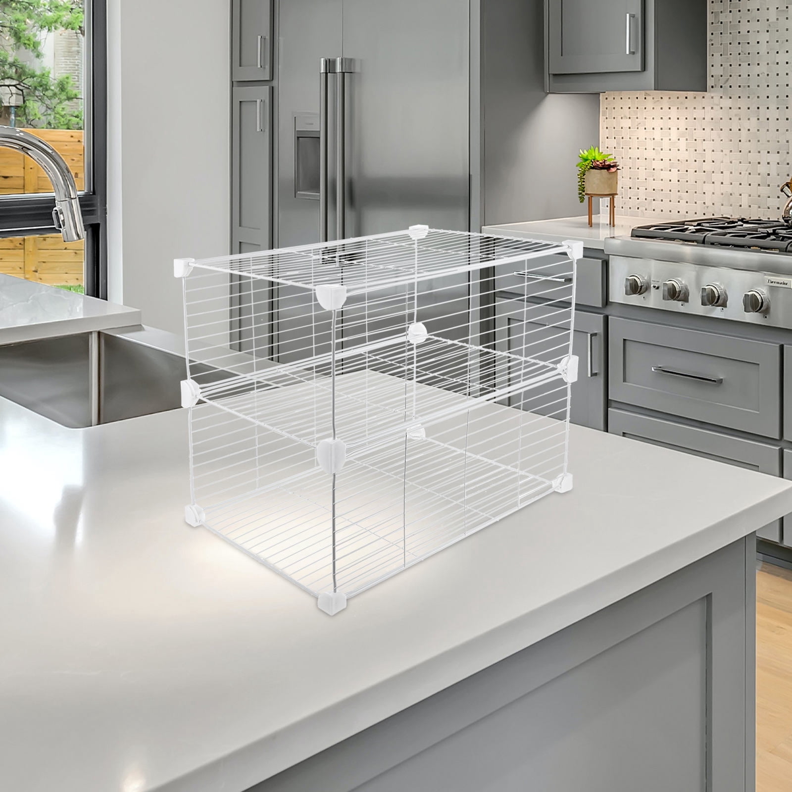 GOOHOCHY Adjustable Refrigerator Divider Shelf Organizer for Kitchen Fridge and Freezer, Space-Saving Fridge Separator for Closet Storage