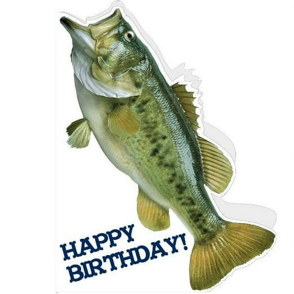 2'x3' Fish Shaped Birthday Card w/Envelope - Fisherman Themed