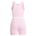 thumbnail image 2 of IBTOM CASTLE Girls 2 Piece Tennis Outfit Tank Top Shorts Set Backless Crop Tank Top Crossover Tummy Control Shorts Yoga Workout Activewear with Side Pockets 9-10 Years 浅粉色, 2 of 7