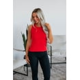 thumbnail image 3 of Maude Ribbed Tank - Cherry, 3 of 5