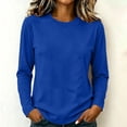 thumbnail image 2 of yillto Womens Long Sleeve Shirts Cotton Crewneck Basic Tees Tops Soft Comfy Solid Color Tshirts, 2 of 7
