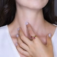 thumbnail image 3 of Anillo para Mujer con Cristal Fino Swarovski en forma de Oval–  Bañado en Oro 14k– Anillo Elegante y Brillante-Aretes de Mujer de Moda, Joyería para Mujer de Moda– Regalo especial Ortiz Espinosa Temporada, 3 of 3