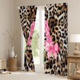 thumbnail image 3 of Manfei Cheetah Print Letter Blackout Curtains Set of 2 (52x84 Each), Pink Bowknot Monogrammed A Window Curtains, Modern Fashion Style Curtains and Drapes, Blackout Curtains Room Decor, 3 of 6