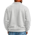 thumbnail image 6 of IAJDKMEK Men's Polo Collar Solid Long Sleeve Fleece Sweatshirt - Full Zip Pullover for Men, Fall Winter Top with Warm Inner,Light Gray 3XL, 6 of 6