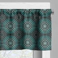 thumbnail image 3 of Ambesonne Ikat Valance Pack of 2, Retro Floral Motifs, 54"X12", Teal Black and White, 3 of 5
