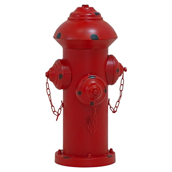 Sunnydaze 21" Fire Hydrant for Dogs Outdoor Statue, Red