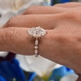 thumbnail image 2 of Cora jewellery 2.5CT Marquise Moissanite Hidden Halo Engagement Ring For Women, 14K Rose Gold, 2 of 6