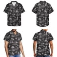 thumbnail image 3 of Jiueut Pineapple Hibiscus Boat Palm Tree Cloud Pattern Matching Couple Outfits Women's Sleeveless Dress, Men's Button Down Shirt, Matching Set Couple Clothes for Cruise Beach Holiday, Size L, 3 of 5