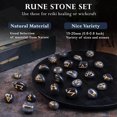 thumbnail image 3 of Crocon Blue Jade Rune Stones Set Engraved with Elder futhark Crystal Runes Set, Reiki Healing runas for Meditation Chakra Balancing, Rune Stone for Beginners with Crystal Guide & Pouch |15-20 mm, 3 of 8