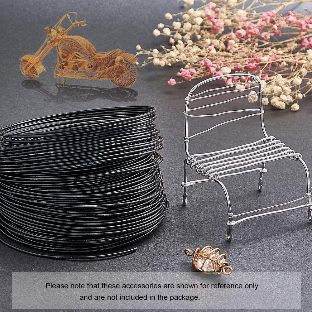 500 g Anodized Aluminum Wire Bendable Metal Craft Wire Flexible Craft Wire for Beading Jewelry Craft Making Black 18 Gauge 1.0mm 200m/500g(656.1 Feet/500g)