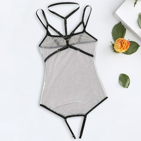 

MRULIC lingerie for women Halter Halter Underwear l Neck One-Piece Sling Underwear Ladies Sexy White + S