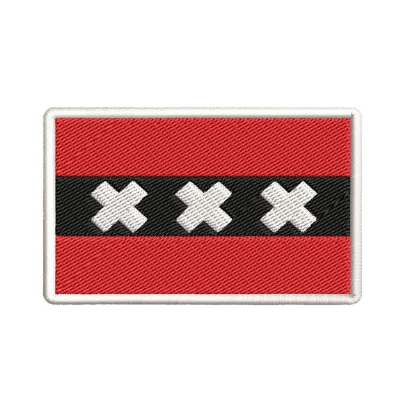 Amsterdam Flag Embroidered Iron-on Patch