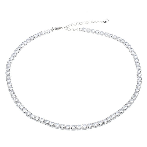ColoMX Collar de diamantes de imitación brillante, elegante, collar, collar, cuello, joyería de moda