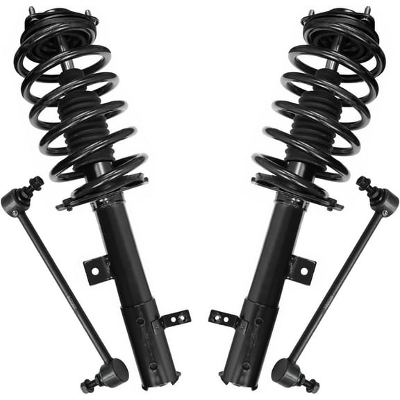 Detroit Axle - 4WD Front Struts Sway Bars for Jeep 2011-2017 Patriot 2 Struts with Coil Spring 2 Sway Bar End Links 2012 2013 2014 2015 2016 Replacement Suspension Kit