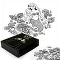 thumbnail image 2 of Ambesonne Paisley Jigsaw Puzzle Durable Cardboard, Mermaid in Ocean, 1000 pcs, Black Grey, 2 of 5
