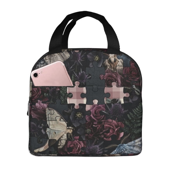 Butterfly Lunch Box Portable Cooler Insulated Thermal Bag With Front Pocket Reusable Food Container For Office Work Picnic Hiking Beach Men Women