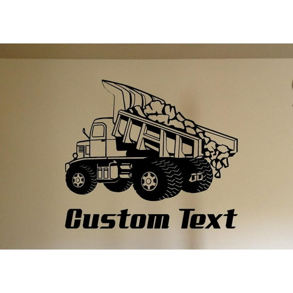 Dump Truck Construction Car Wall Decal - Auto Wall Mural - Vinyl Stickers - Boys Room Decor