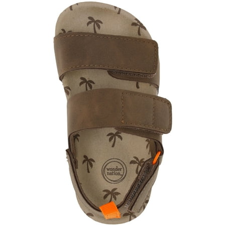 Wonder Nation Baby & Toddler Boys Two Strap Footbed Sandals