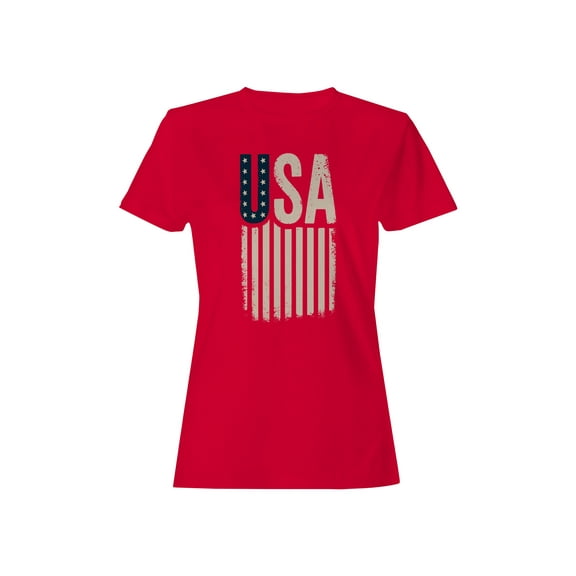 Vintage USA Flag Design Women's T-shirt