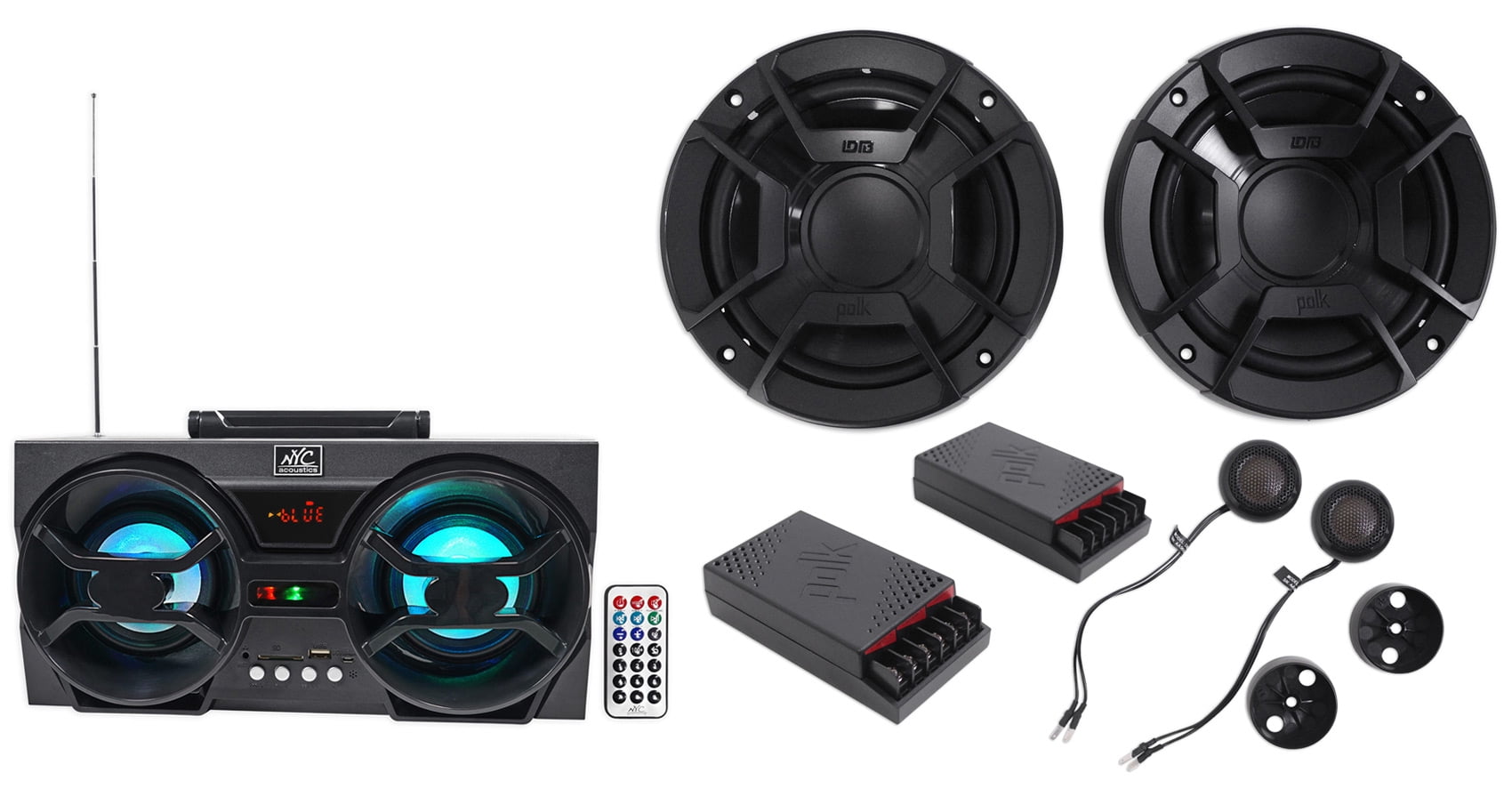 Polk Audio DB6502 6.5" 600w Component Car/ATV/Motorcycle Speakers+Free