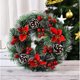 thumbnail image 4 of Guirnalda de Navidad, Guirnalda de Puerta Navidad Guirnalda de decoración de Navidad Guirnalda de Navidad con Bolas Guirnalda de Navidad Hecha a Mano Guirnalda de decoración, 32CM Adepaton LN-0833, 4 of 7