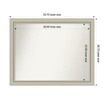 Amanti Art Custom Wall and Bathroom Mirror (26.75 x 33.75 in.), Romano Silver Narrow Frame