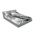 thumbnail image 2 of Ambesonne Nature Fitted Sheet & Pillow Sham Set, Autumn Fall Tree Branch, Full, Black and White, 2 of 2