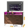 thumbnail image 1 of 8 Drawers Mdf+Pb+Iron Side Cabinet With Light And Socket 124.6*42.4*90Cm, 1 of 9