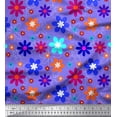 thumbnail image 1 of Soimoi Purple Silk Fabric Artistic Floral Printed Craft Fabric by the Yard 42 Inch Wide, 1 of 3