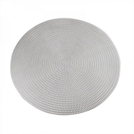 

Popvcly 1Pc Nordic Style PVC Round Placemat Household Anti-scalding Insulation Table Mat Table Decoration Silver