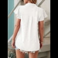 thumbnail image 4 of Blusa de Verano 2025 para Mujer, con Cuello en V, Volantes, Corta, Lunares, Holgada, Túnica , Talla S, 4 of 6