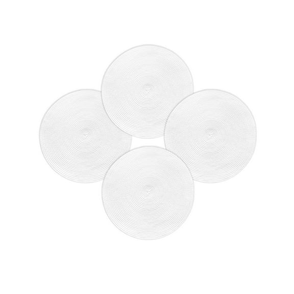 Fall Round Placemats Set of 4 Hello Pumpkin Place Mats Thanksgiving Woven Placemat Maple Leaf Yellow Plaid Circle Braided Table Mat for Kitchen Dining Table Autumn Party Home Decor 15 Inch