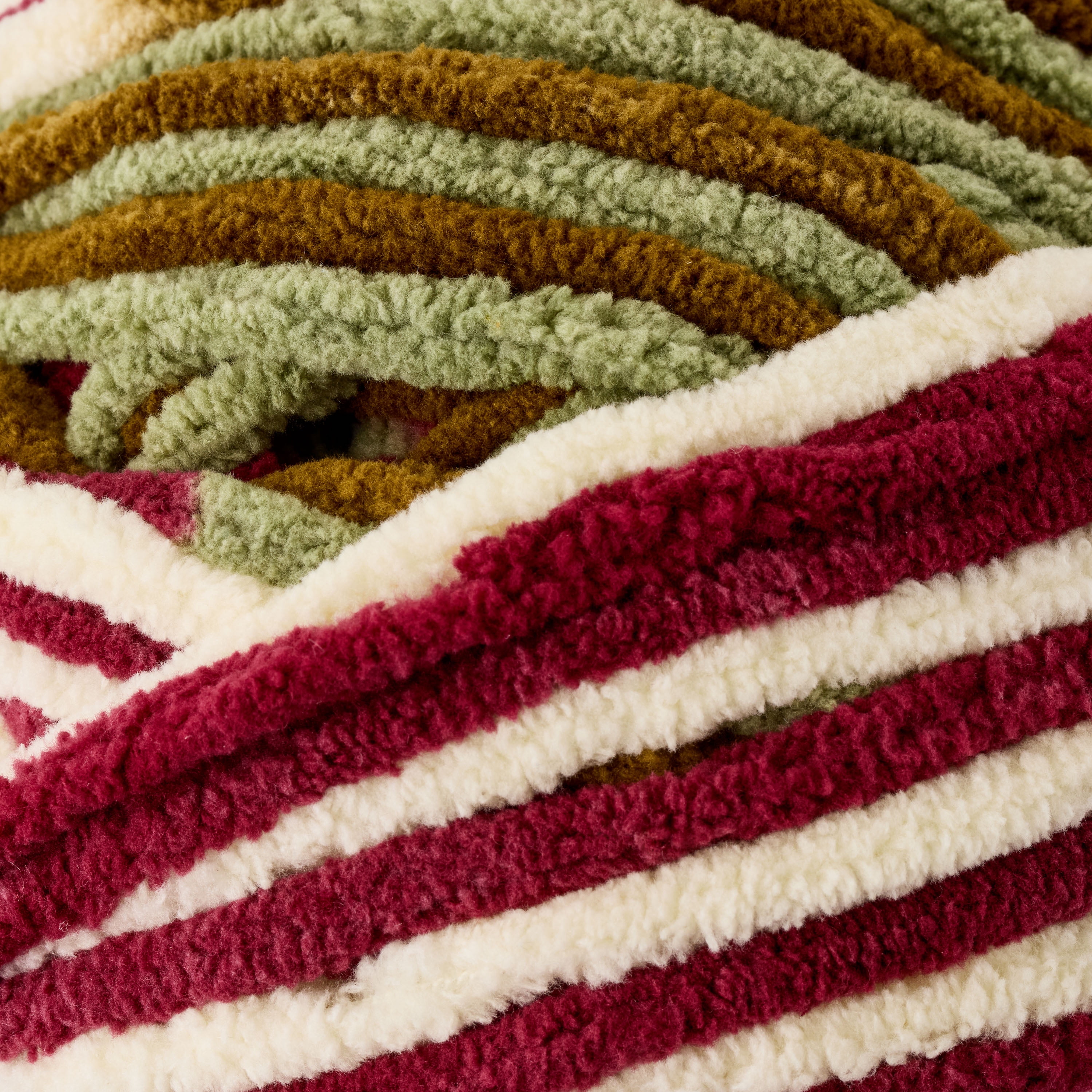 Mainstays Cozy Chenille Yarn, 220 yd, Autumn Roots Multi, 100% Polyester, Bulky, Pack of 4