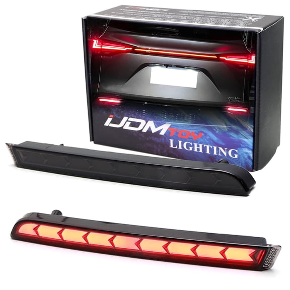 Dark Smoked Lens Full LED Lower Bumper Reflector Lights For 2021-up Toyota Sienna, Function as Tail (Rear Fog Lamps), Strobe Brake & Sequential Blink Turn Signal