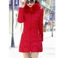 thumbnail image 7 of Hvyesh Women Puffer Jacket 2023 Winter Thicken Zipper Puffer Coat Warm Faux Fur Jackets Insulated Windproof Snow Parka Comfy Padded Jacket Red,M, 7 of 7