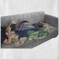 thumbnail image 6 of Leaves Soft Flannel Fleece Throw Blanket, Japanese Leaf Composition with Exotic Birds Owl Motif Avian Animals, Cozy Plush for Indoor and Outdoor Use, 50" x 60", Multicolor, by Ambesonne, 6 of 6