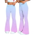 thumbnail image 2 of Qgtaibl Womens Workout Leggings Elastic High Waist Flared Trousers Trendy Gradient Color Y2K Yoga Pants Purple S, 2 of 6