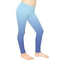 thumbnail image 3 of COEQINE Blue Gradient Girls Yoga Leggings High Waist Sport Pants Buttery Soft Stretch Running Leggings, for 4-5 Years Kids Girls, 3 of 7