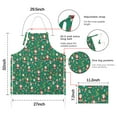 thumbnail image 7 of Green Christmas Santa and Icon Apron-Garden Aprons for Women with Pockets-Cotton Linen Waterproof Kitchen Cooking Gardening Aprons Adjustable for Kitchen,Cooking,BBQ and Salon 32"x27", 7 of 7