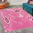 thumbnail image 2 of Paisley Decorative Rug, Oriental Motifs with Swirled Branch and Flower Pattern Bohemian Illustration, Quality Carpet for Bedroom Dorm and Living Room, 6 Sizes, Pink Maroon, by Ambesonne, 2 of 4
